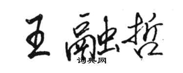 骆恒光王融哲行书个性签名怎么写