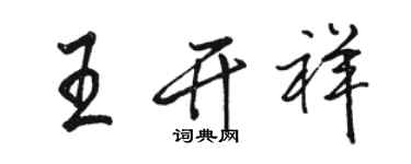 骆恒光王开祥行书个性签名怎么写