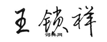 骆恒光王锁祥行书个性签名怎么写