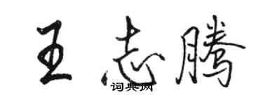 骆恒光王志腾行书个性签名怎么写