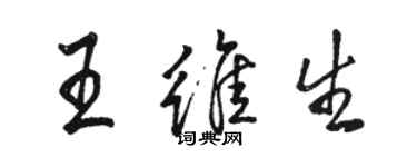 骆恒光王维生行书个性签名怎么写