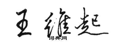 骆恒光王维起行书个性签名怎么写