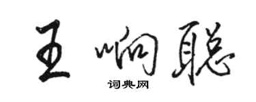 骆恒光王响聪行书个性签名怎么写