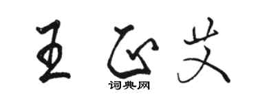 骆恒光王正艾行书个性签名怎么写
