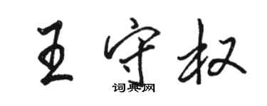 骆恒光王守权行书个性签名怎么写