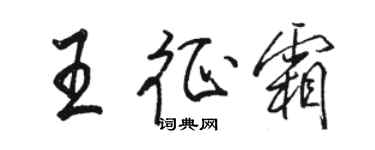 骆恒光王征霜行书个性签名怎么写