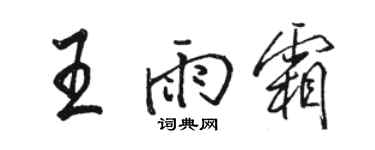 骆恒光王雨霜行书个性签名怎么写