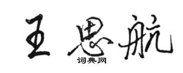 骆恒光王思航行书个性签名怎么写
