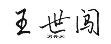 骆恒光王世闯行书个性签名怎么写