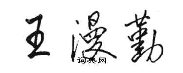 骆恒光王漫勤行书个性签名怎么写