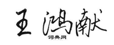 骆恒光王鸿献行书个性签名怎么写