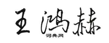 骆恒光王鸿赫行书个性签名怎么写