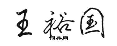 骆恒光王裕国行书个性签名怎么写