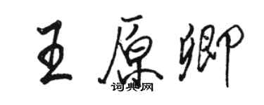 骆恒光王原卿行书个性签名怎么写