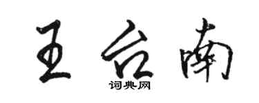 骆恒光王台南行书个性签名怎么写