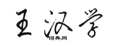 骆恒光王汉学行书个性签名怎么写