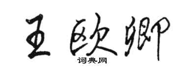 骆恒光王欧卿行书个性签名怎么写