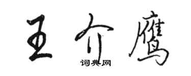 骆恒光王介鹰行书个性签名怎么写