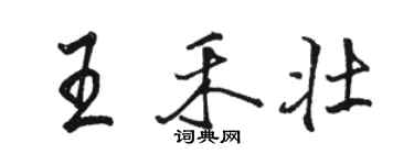 骆恒光王禾壮行书个性签名怎么写