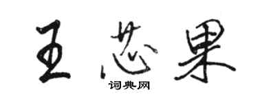 骆恒光王芯果行书个性签名怎么写