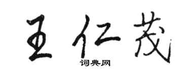 骆恒光王仁茂行书个性签名怎么写