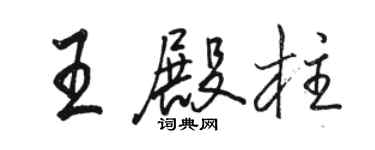 骆恒光王殿柱行书个性签名怎么写