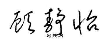 梁锦英顾静怡草书个性签名怎么写