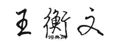 骆恒光王衡文行书个性签名怎么写