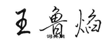 骆恒光王鲁焰行书个性签名怎么写