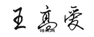 骆恒光王高爱行书个性签名怎么写
