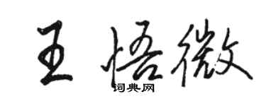 骆恒光王悟微行书个性签名怎么写