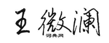 骆恒光王微澜行书个性签名怎么写