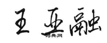 骆恒光王亚融行书个性签名怎么写