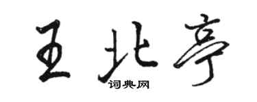 骆恒光王北亭行书个性签名怎么写