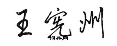 骆恒光王宪州行书个性签名怎么写