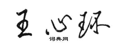 骆恒光王心环行书个性签名怎么写