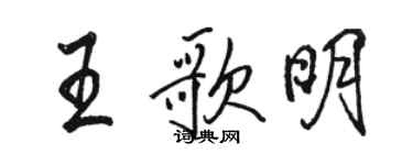 骆恒光王歌明行书个性签名怎么写