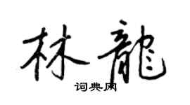王正良林龙行书个性签名怎么写