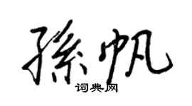 王正良孙帆行书个性签名怎么写