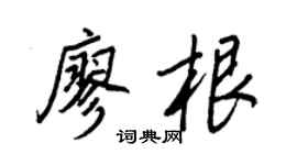 王正良廖根行书个性签名怎么写