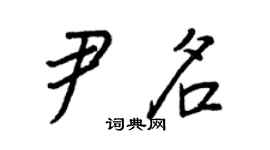 王正良尹名行书个性签名怎么写