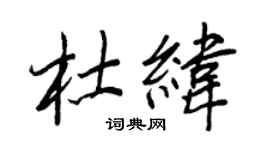 王正良杜纬行书个性签名怎么写