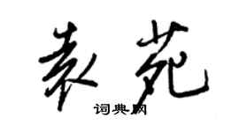 王正良袁苑行书个性签名怎么写