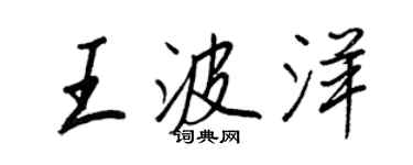 王正良王波洋行书个性签名怎么写