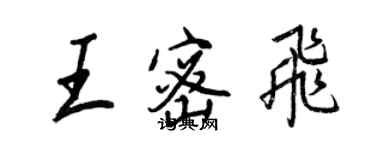 王正良王密飞行书个性签名怎么写