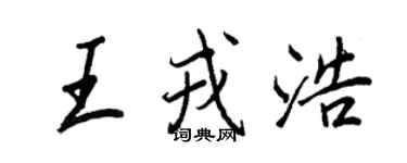 王正良王戎浩行书个性签名怎么写