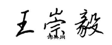 王正良王崇毅行书个性签名怎么写