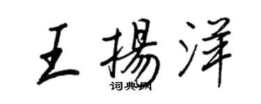 王正良王扬洋行书个性签名怎么写