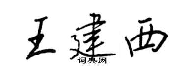 王正良王建西行书个性签名怎么写