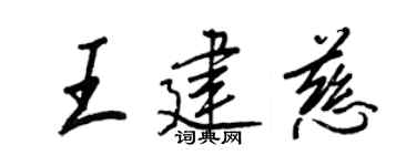 王正良王建慈行书个性签名怎么写